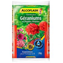 Terreau Plantes Fleuries et Géranium Algoflash 70L